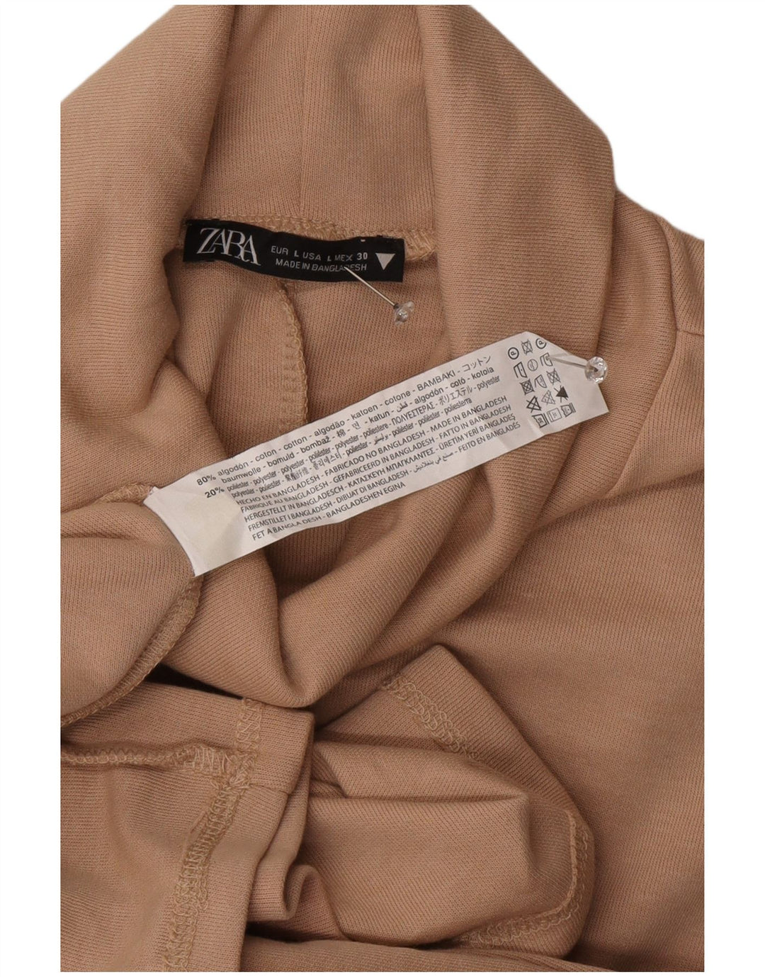 Zara Womens Shift Dress UK 16 Large Beige Bomuld