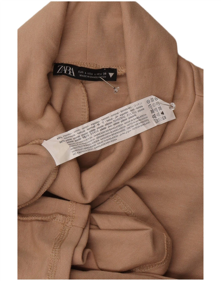 Zara Womens Shift Dress UK 16 Large Beige Bomuld