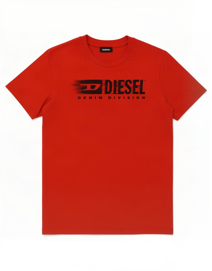 Diesel drenge grafisk t-shirt top 9-10 år rød bomuld
