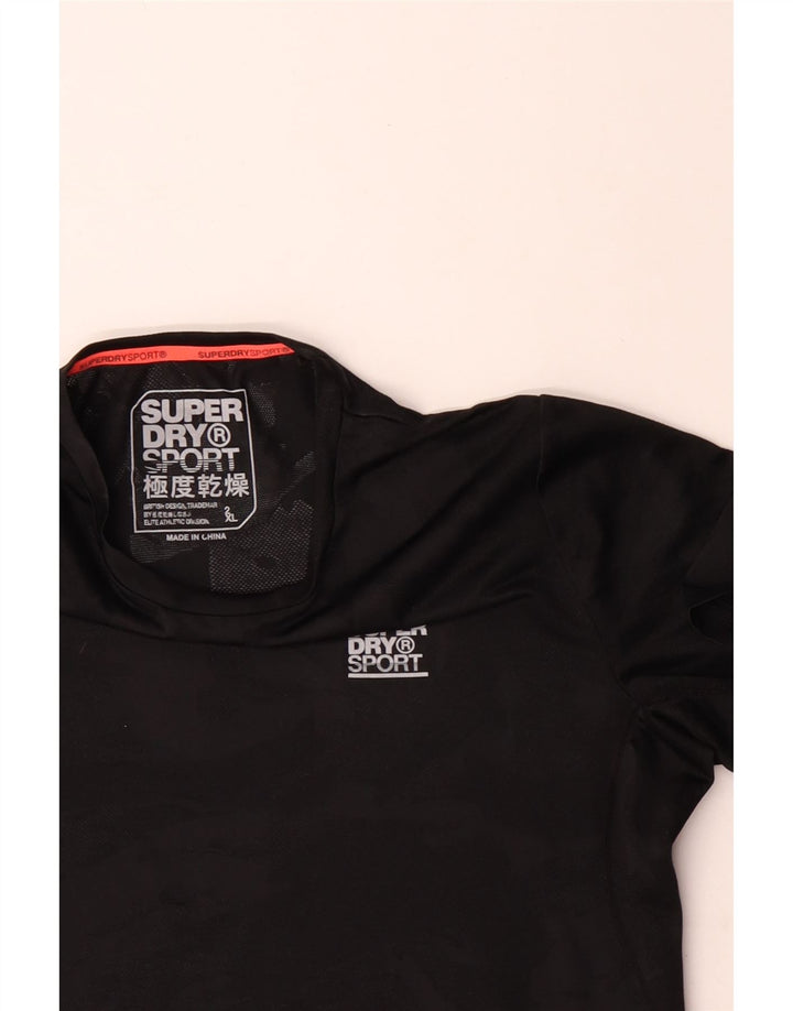 Superdry Herre T-shirt Top 2XL Sort Camouflage Polyester