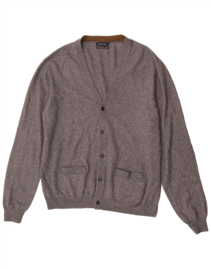 Massimo Dutti Herre Cardigan Sweater 2XL Grå Uld