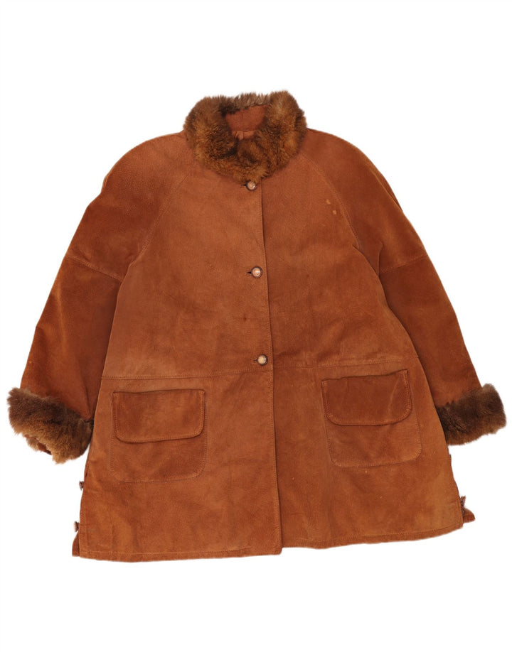 Pascucci Dame Ruskind Overfrakke EU 44 XL Brun