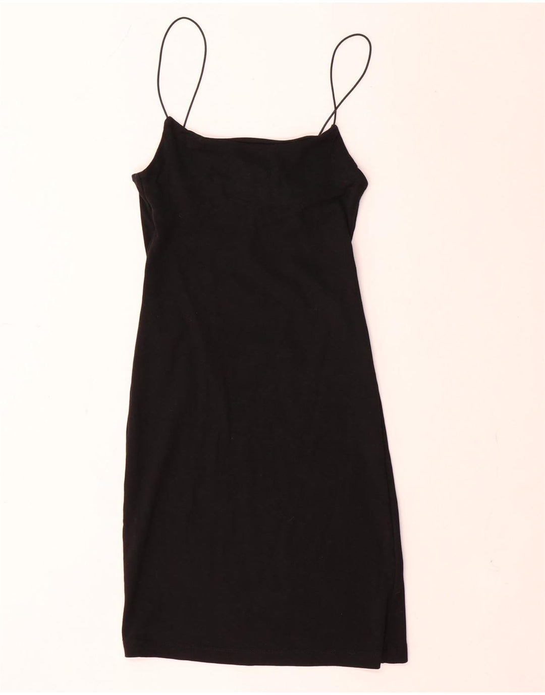 Zara Dame Slip Dress UK 12 Medium Sort Bomuld