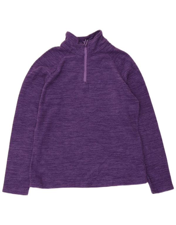 Mountain Warehouse Womens Zip Neck Fleece Jumper UK 14 Large Purple Flecked