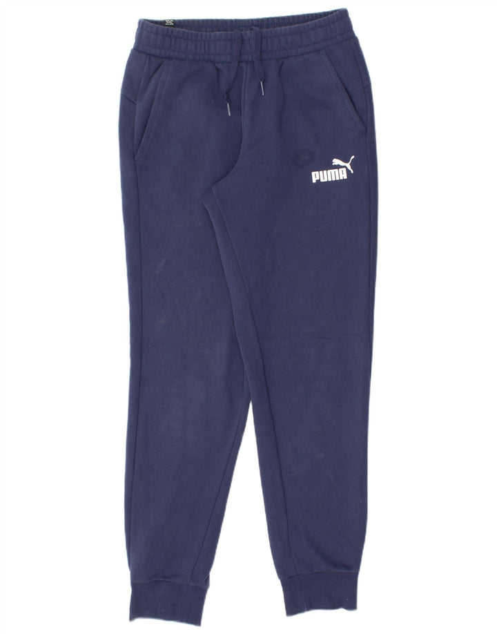 PUMA Mens Tracksuit Trousers Joggers Small  Navy Blue Cotton