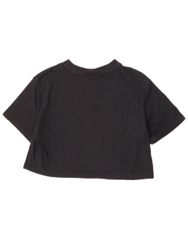 Nike Womens Crop Oversized T-Shirt Top UK 6 XS Sort Bomuld