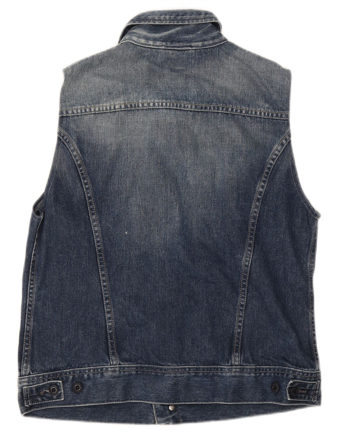 Diesel Herre Denim Gilet UK 40 Large Blue Cotton