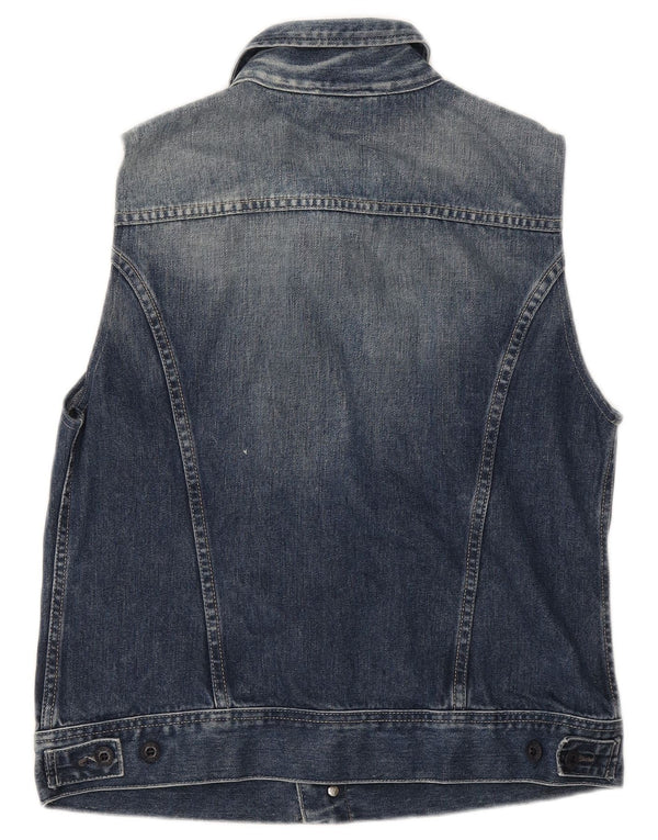 Diesel Herre Denim Gilet UK 40 Large Blue Cotton