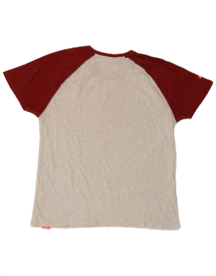Superdry Herre T-shirt Top XL Grå Colourblock Bomuld
