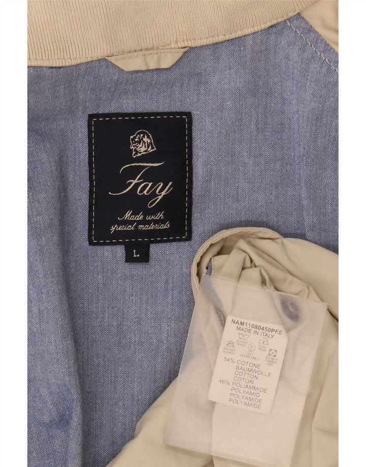 Fay Herre Bomber Jacket UK 40 Stor Sort Bomuld