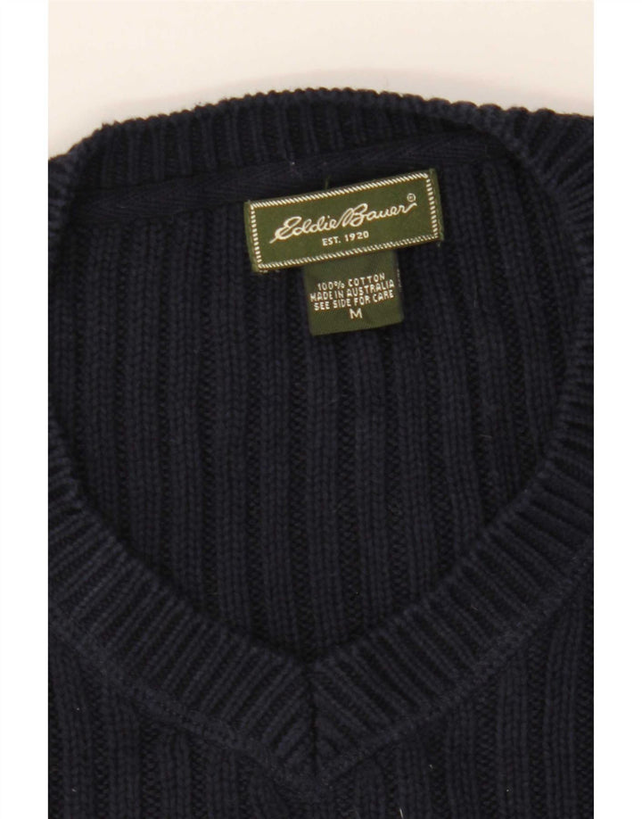 Eddie Bauer Herre Loose Fit V-hals sweater Medium Marineblå Bomuld