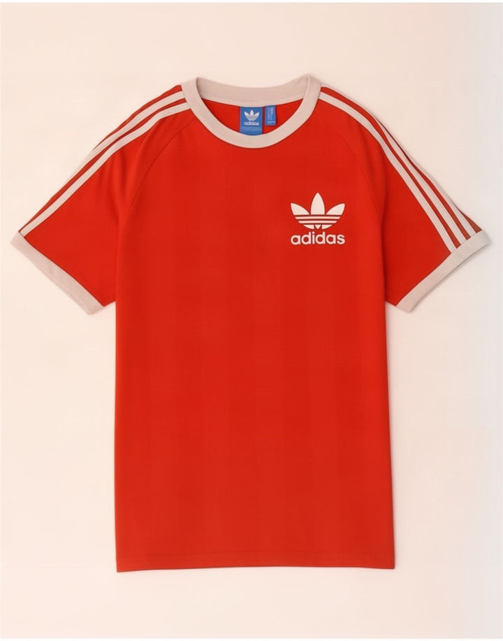 Adidas Herre T-Shirt Top Lille Rød Polyester