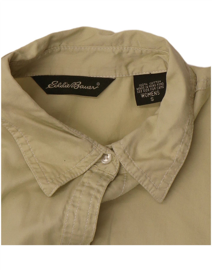 Eddie Bauer Dameskjorte UK 10 Small Beige Bomuld