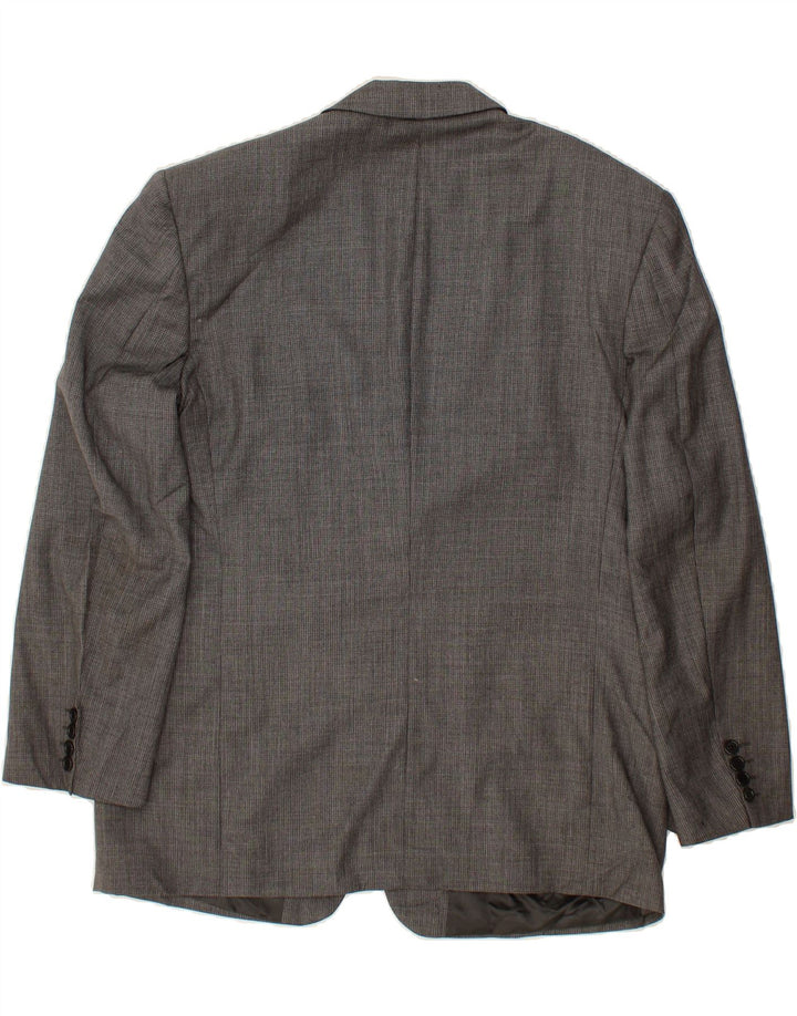 JAEGER Mens 3 Button Blazer Jacket IT 54 2XL Grey Check Virgin Wool Vintage Jaeger and Second-Hand Jaeger from Messina Hembry 