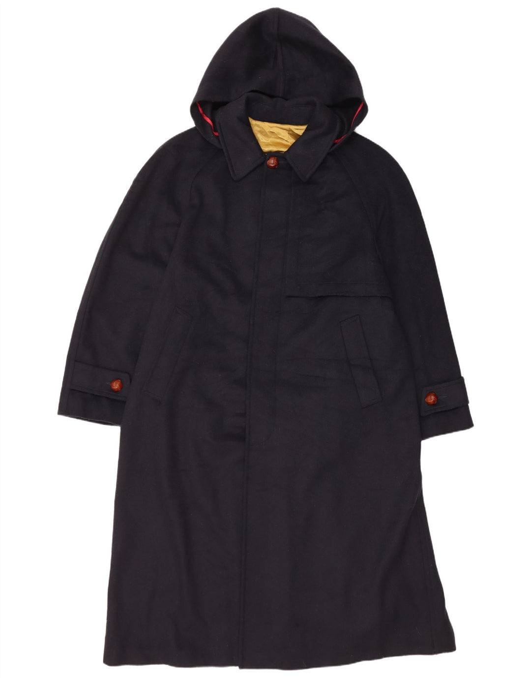 Vintage overtræk med hætte til mænd IT 48 Mellem marineblå uld