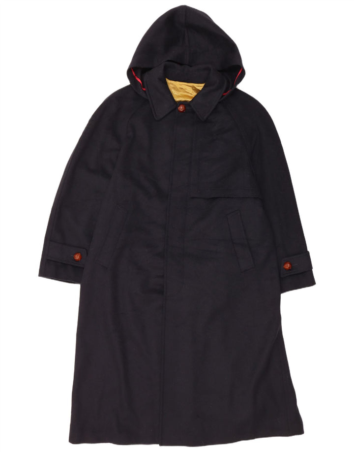 Vintage overtræk med hætte til mænd IT 48 Mellem marineblå uld