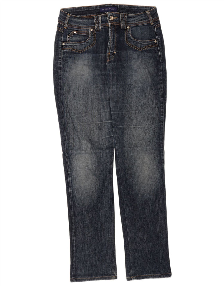 Trussardi lige jeans til kvinder W28 L32 marineblå bomuld