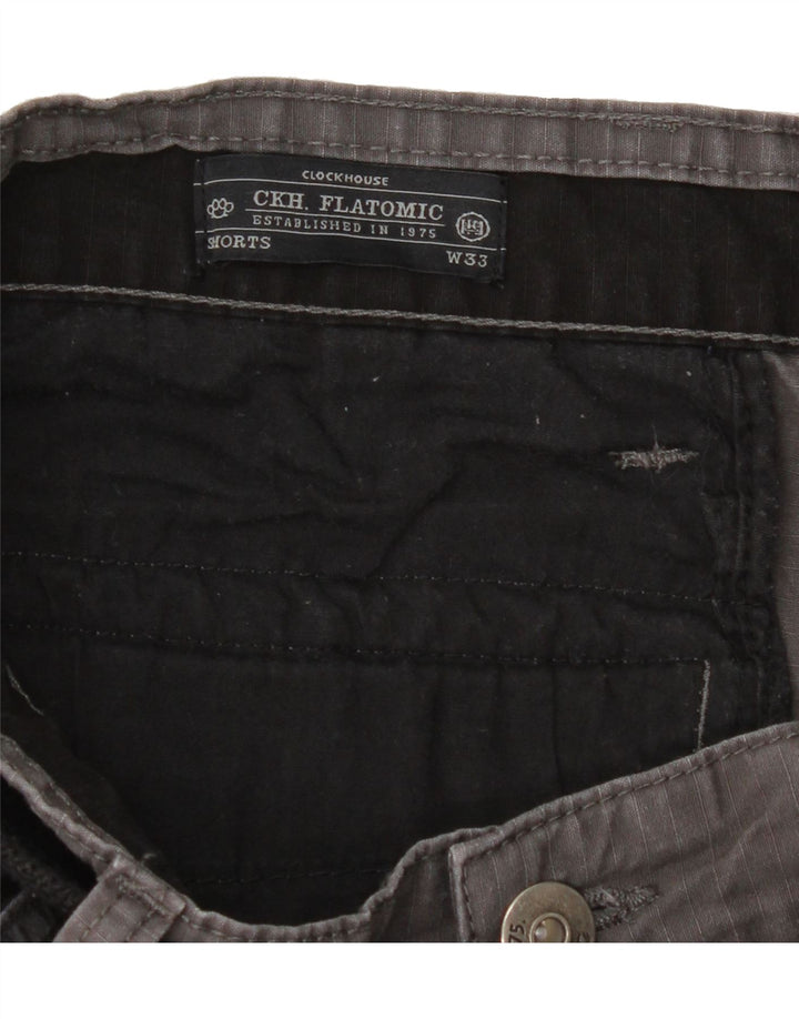 CLOCK HOUSE Mens Cargo Shorts W33 Medium Grey Pinstripe Vintage CLOCK HOUSE and Second-Hand CLOCK HOUSE from Messina Hembry 