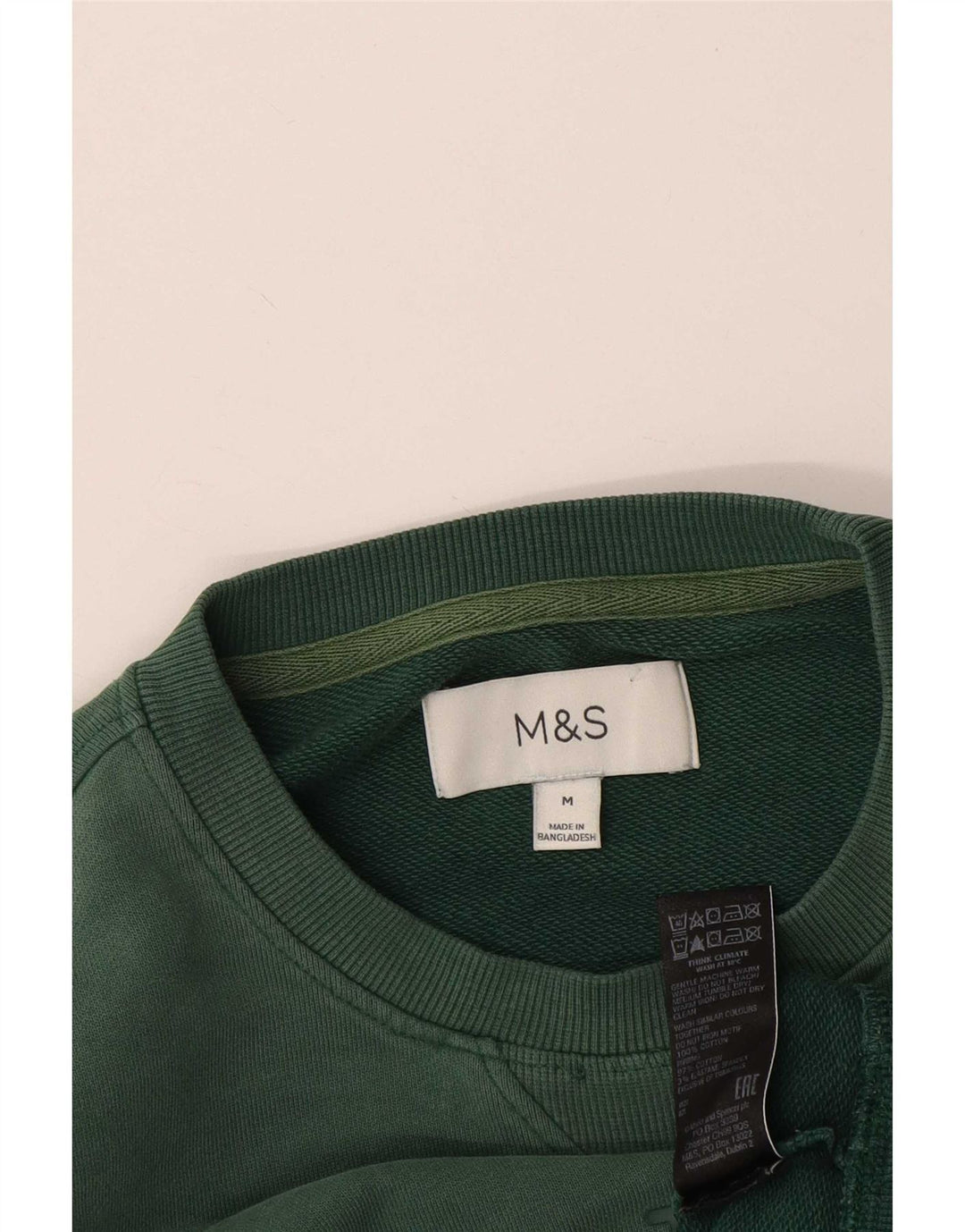 Marks & Spencer Herre Grafisk Sweatshirt Jumper Medium Grøn Bomuld