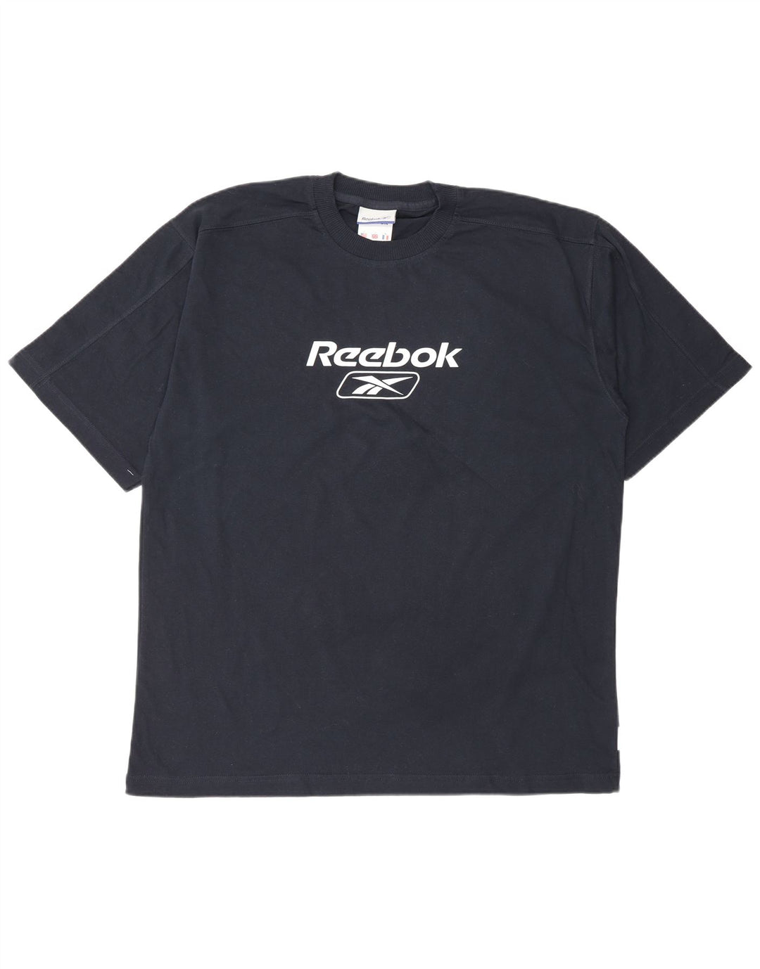 Reebok Herre grafisk T-shirt Top Stor marineblå bomuld