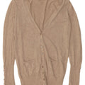 Zara Dame Cardigan Sweater UK 12 Medium Beige Rayon
