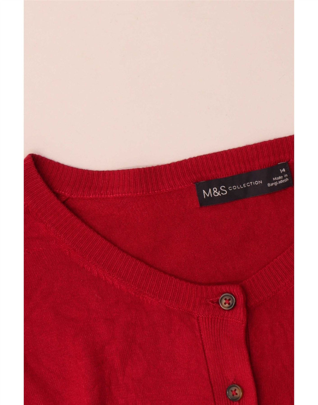 Marks & Spencer Dame Cardigan Sweater UK 14 Large Red Viscose