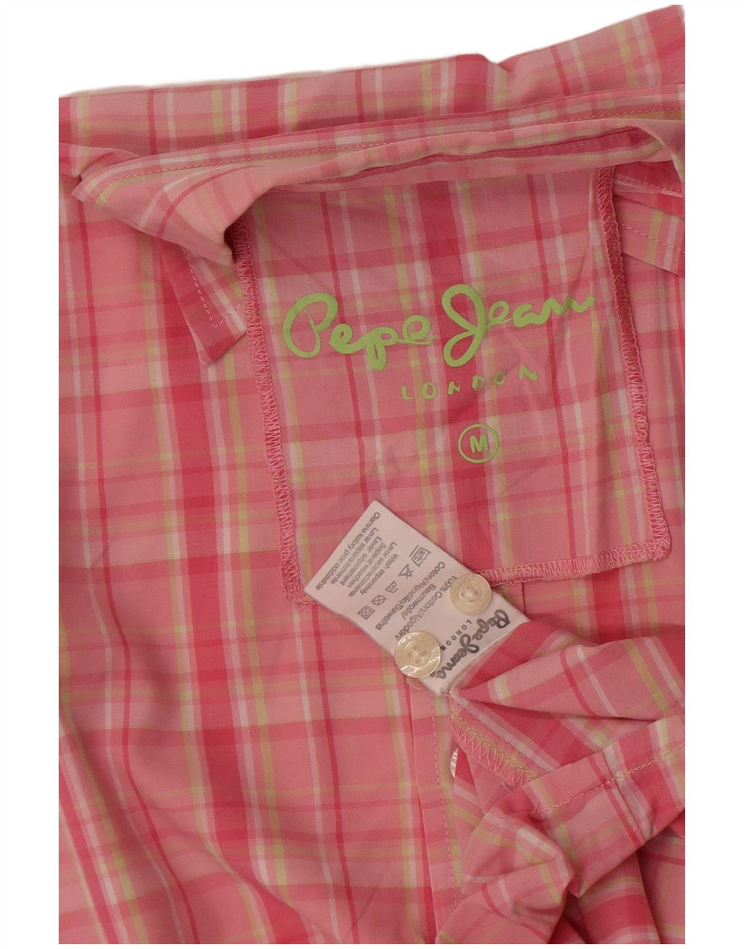 PEPE Jeans Kortærmet Herreskjorte Medium Pink Ternet bomuld