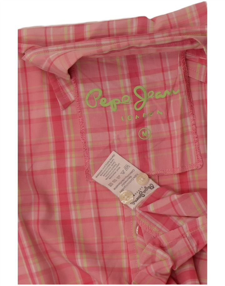 PEPE Jeans Kortærmet Herreskjorte Medium Pink Ternet bomuld