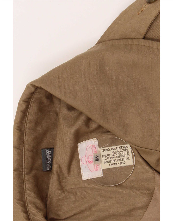 Vintage Dame Longline Oversized Trench Coat IT 40 Small Beige Polyester