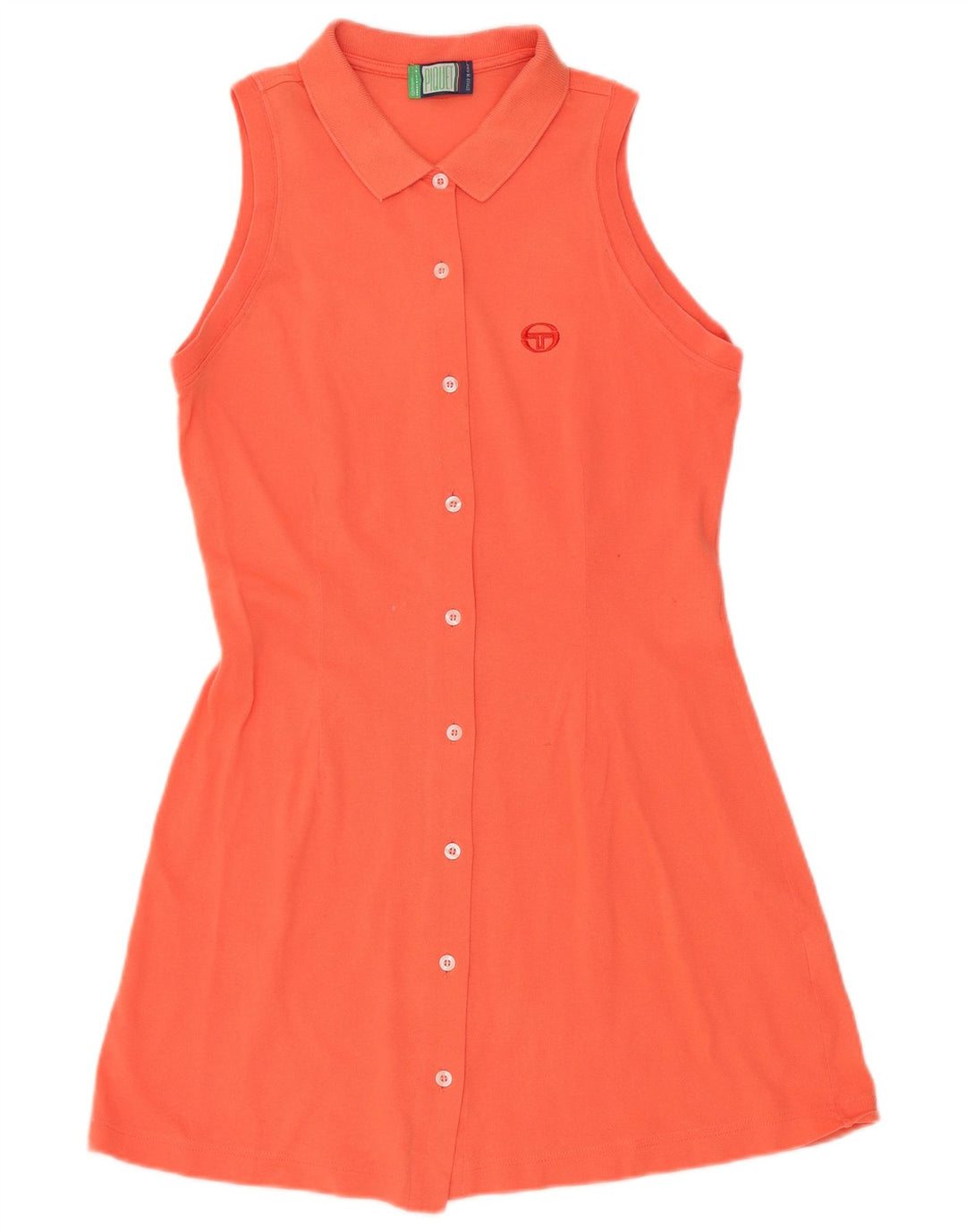 Sergio Tacchini Dame ærmeløs skjortekjole IT 46 Large Orange
