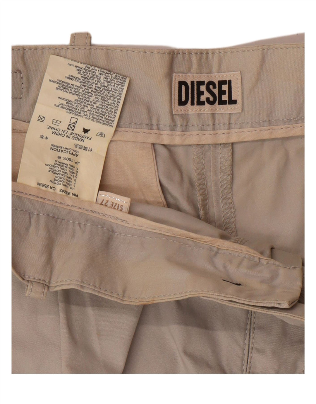 DIESEL Chino-shorts til kvinder W27 Små grå bomuld