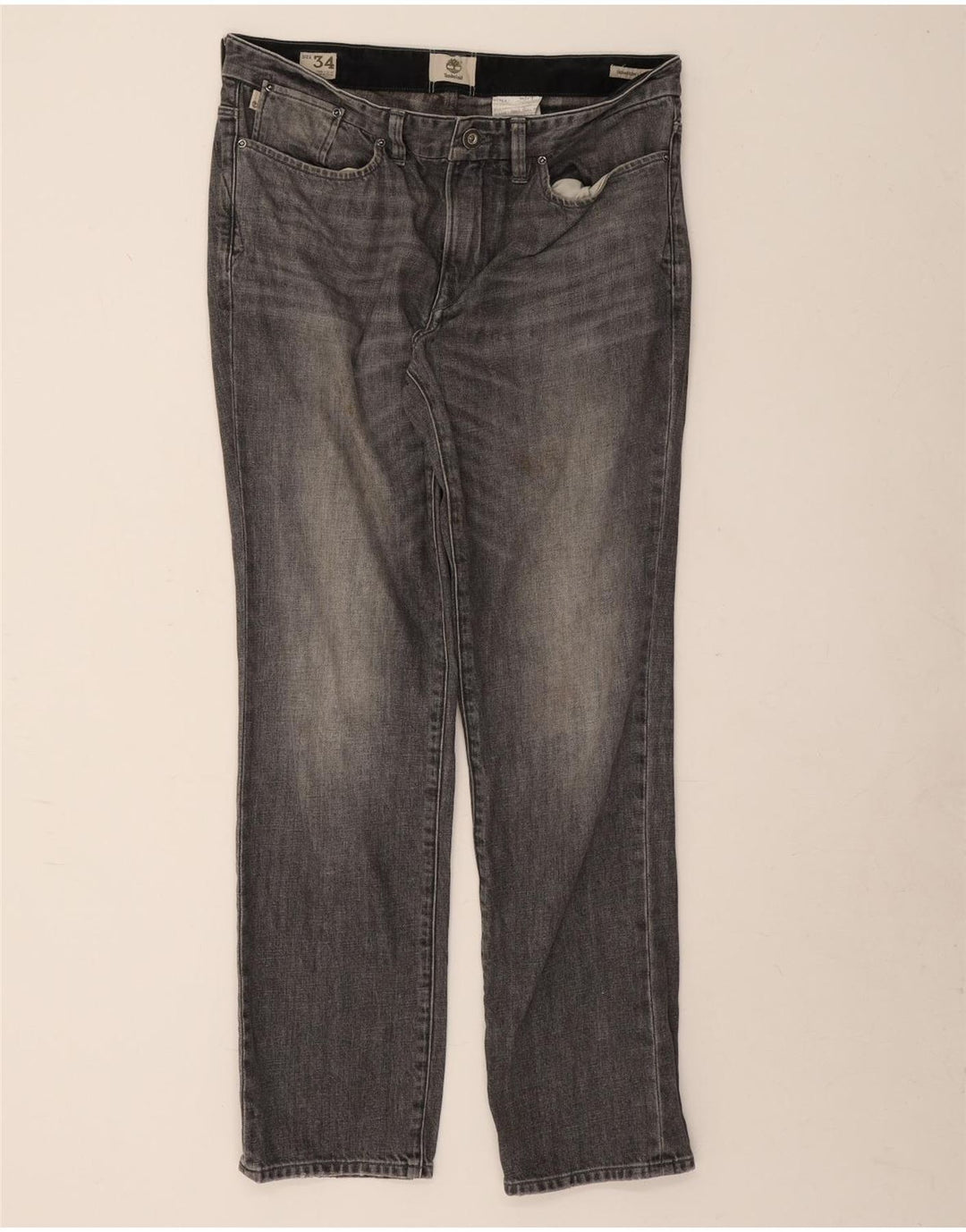 Timberland Herre Thompson Straight Jeans W34 L30 Grå Bomuld