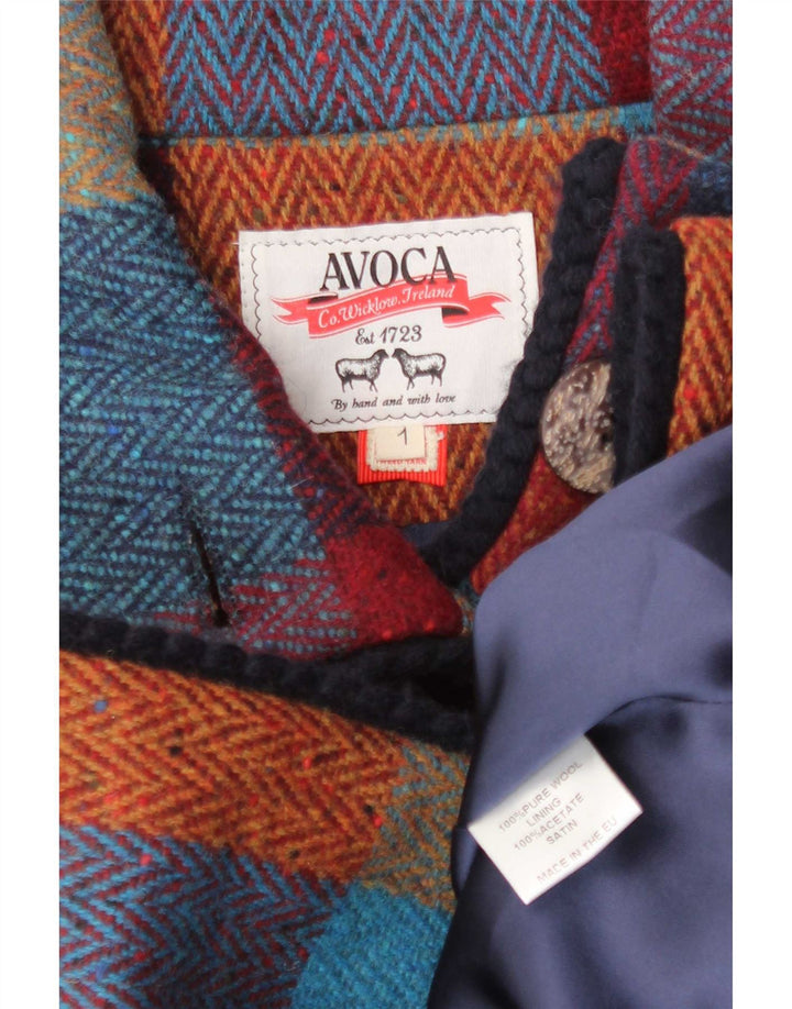 Avoca oversize overfrakke til kvinder UK 1 2XS Flerfarvet ternet uld