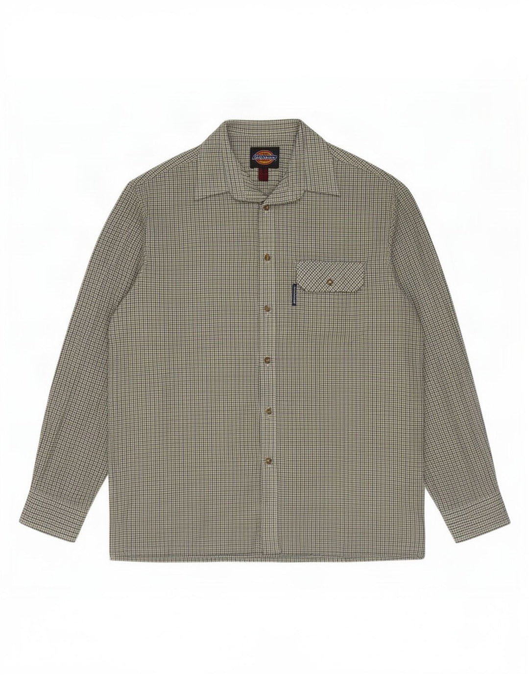 Dickies Herreskjorte Medium Green Houndstooth Polyester