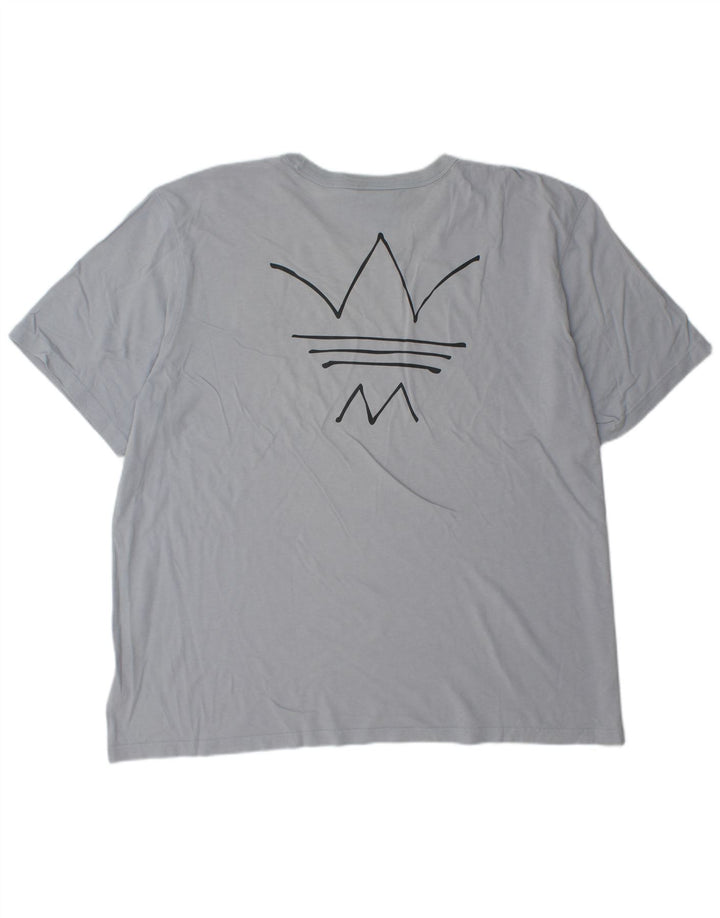 Adidas Herre grafisk T-shirt Top 2XL Blå Bomuld
