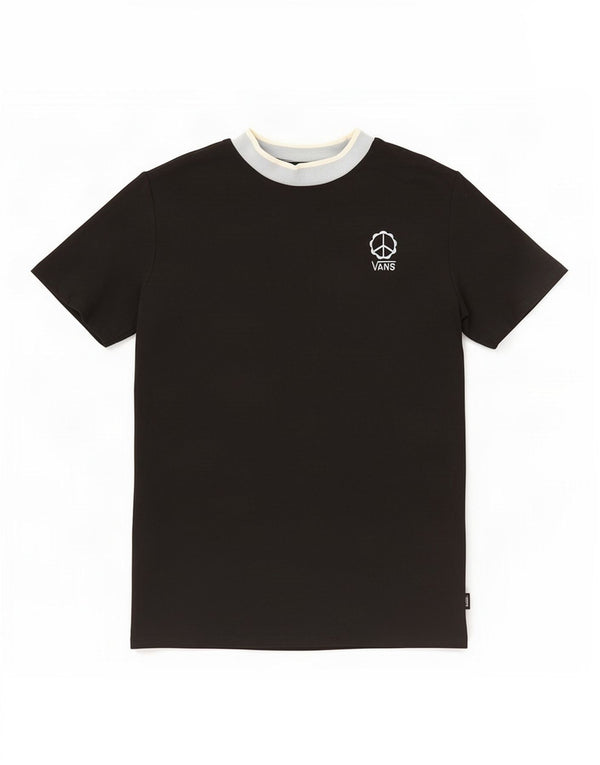 Vans Dame T-Shirt Dress UK 10 Small Black Colourblock Bomuld