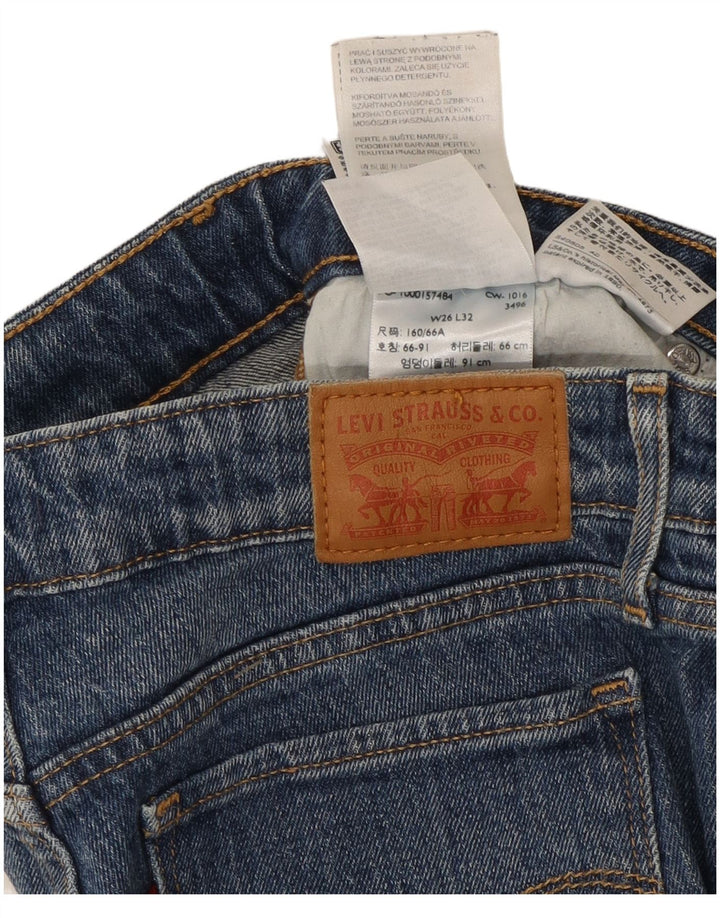 Levi's Womens 712 Slim Denim Shorts W26 Små blå bomuld