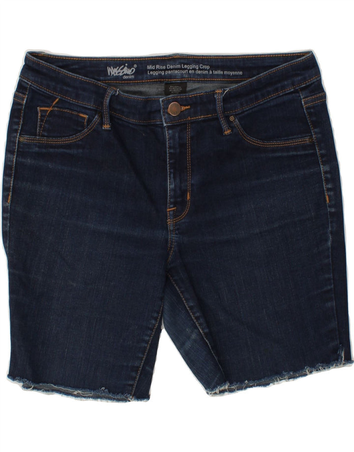 MOSSIMO Womens Mid Rise Denim Shorts US 10 Large W27 Navy Blue Cotton Vintage Mossimo and Second-Hand Mossimo from Messina Hembry 