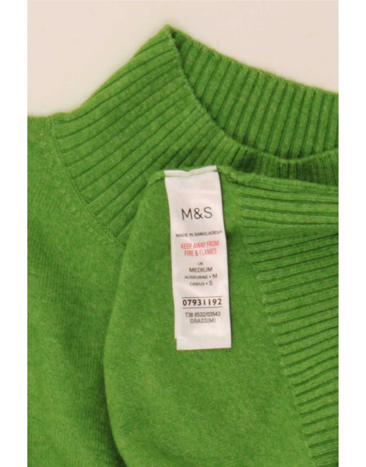 Marks & Spencer Dame Turtle Neck Jumper Sweater UK 14 Medium Green