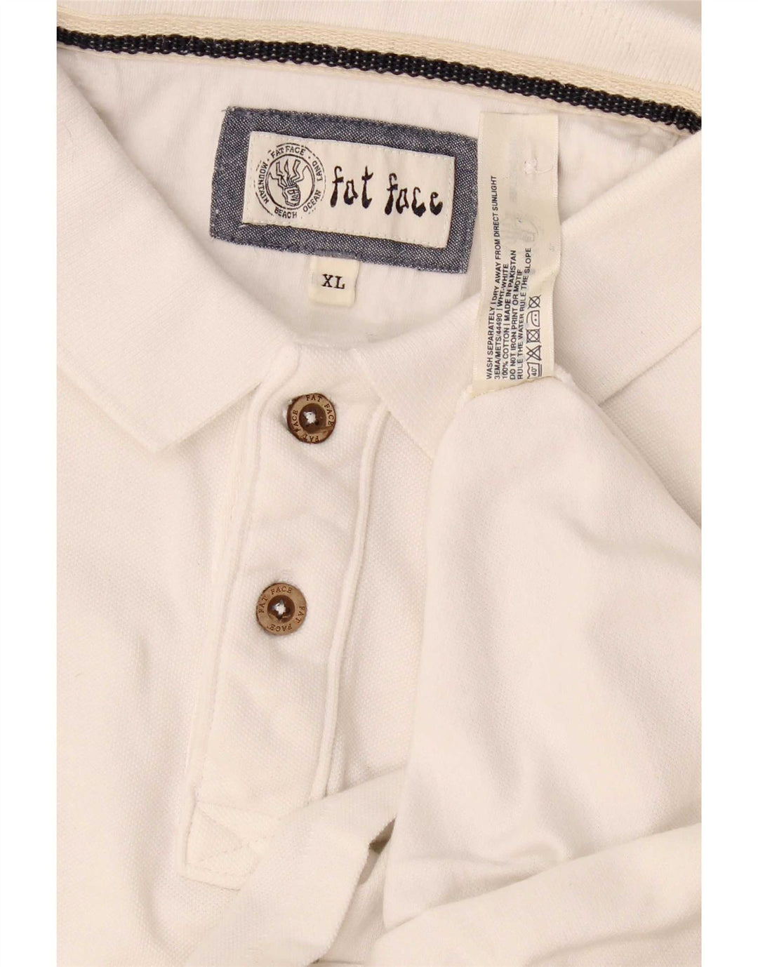 Fat Face Herre poloshirt XL Hvid Bomuld