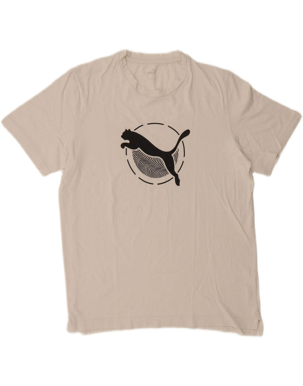 Puma Herre grafisk T-shirt Top Medium Hvid Bomuld