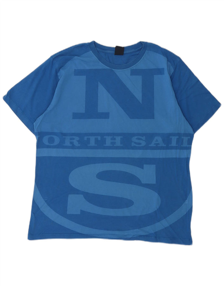 North Sails Herre Grafisk T-Shirt Top Stor Blå Bomuld