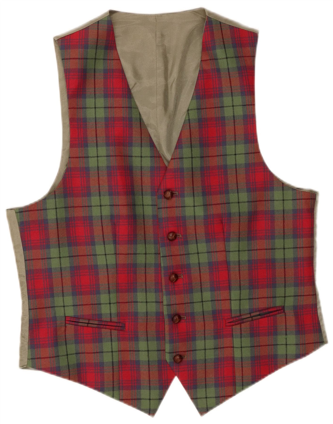 VINTAGE herrevest Stor rød plaid polyester