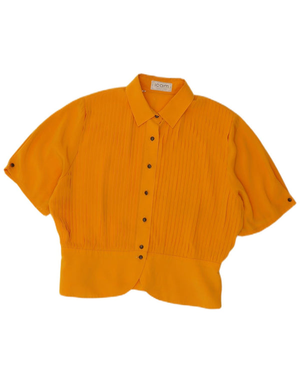 Icam Womens Crop kortærmet skjortebluse IT 54 3XL Gul