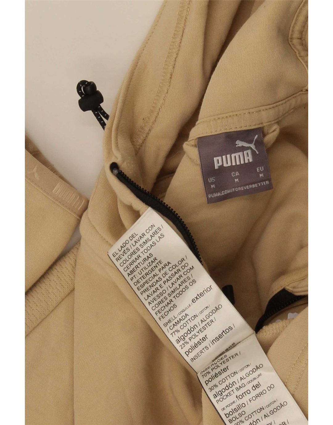 Puma Hættetrøje med lynlås til mænd Medium Beige Bomuld