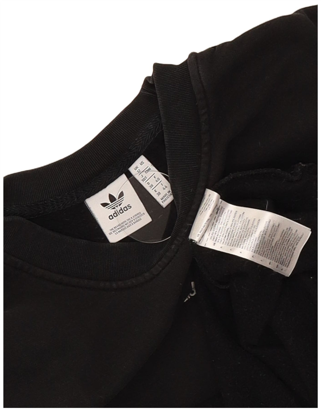 Adidas Dame Longline Graphic Sweatshirt Jumper UK 12 Medium Sort Bomuld