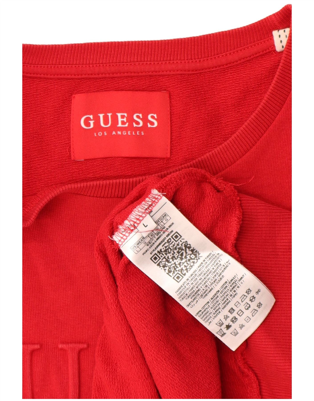 Guess Herre grafisk sweatshirt jumper stor rød bomuld