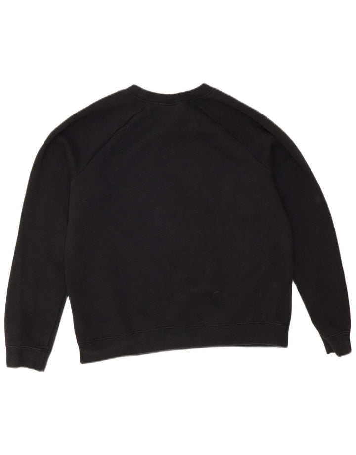 Nike Dame Grafisk Sweatshirt Jumper UK 14 Medium Sort Bomuld