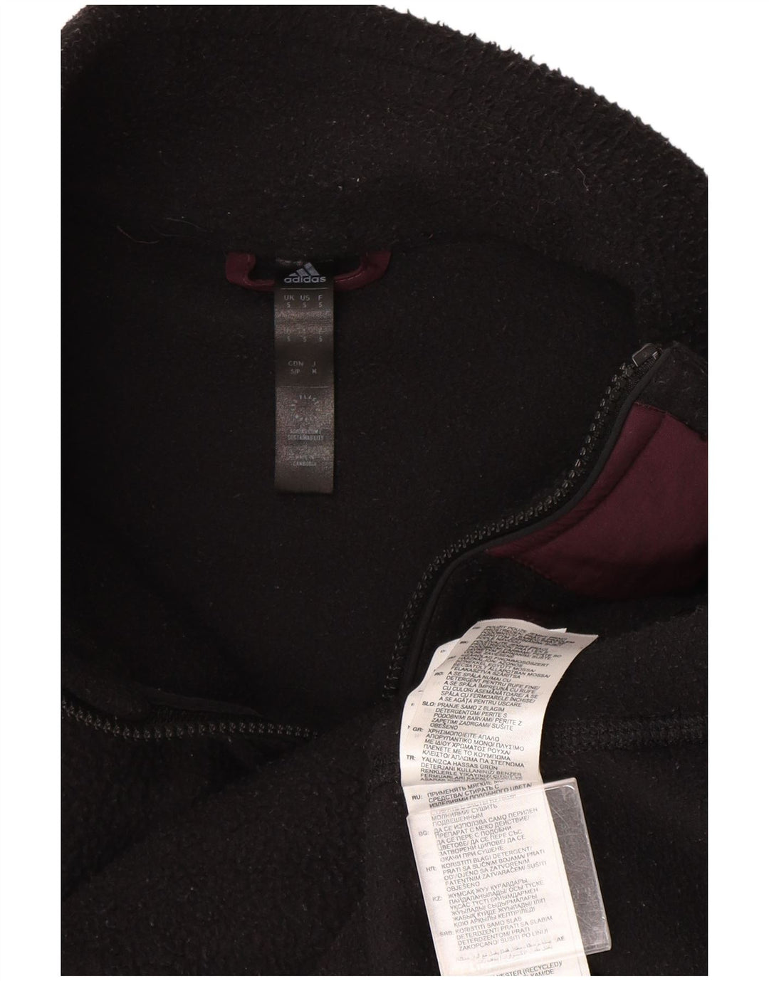 Adidas Fleecejakke til mænd UK 36 Small Black Colourblock Polyester