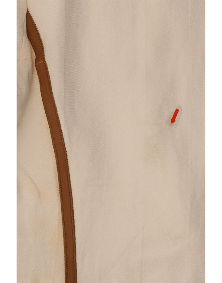 Zara Dame 1 Knap Blazer Jacket UK 16 Large White Viscose